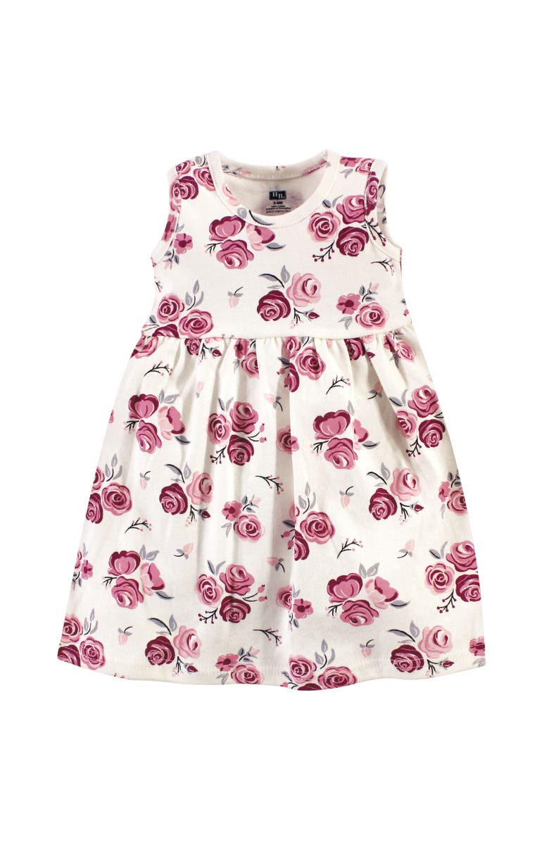 Hudson Baby Cotton Dress, Cardigan and Shoe Set, Alternate, color, Rose