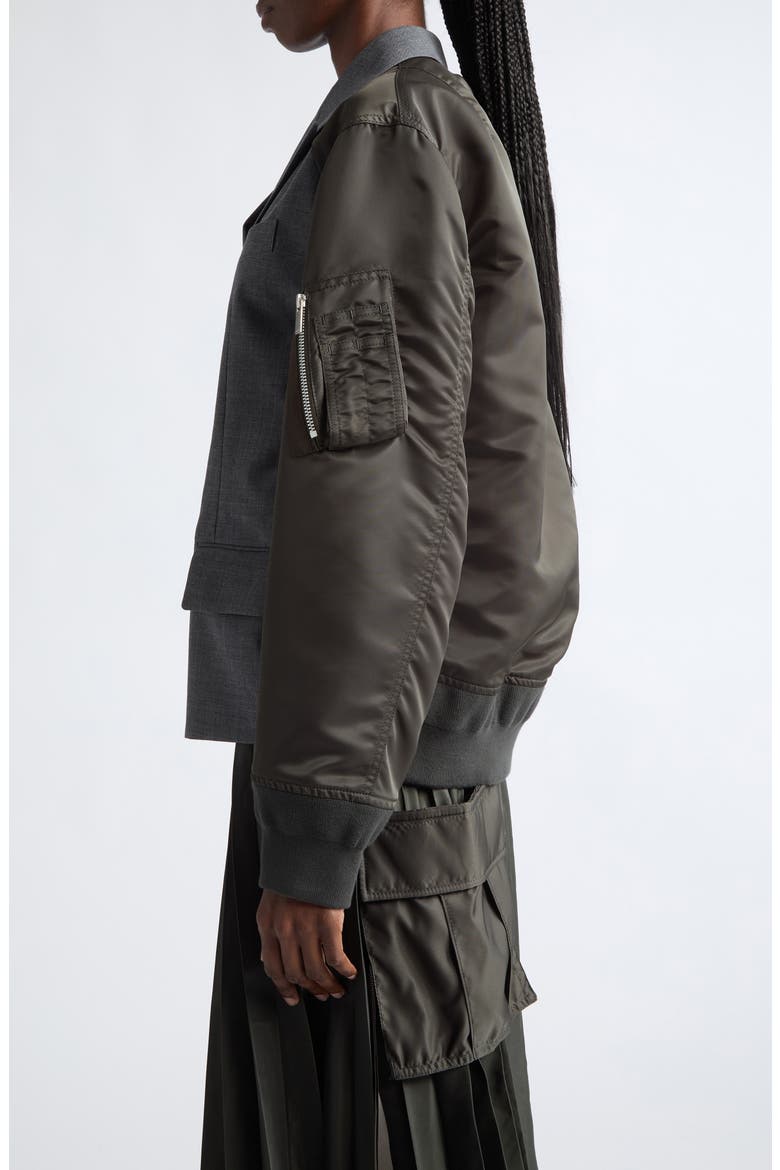 Mixed Media Jacket, Alternate, color, GRAY/ DARK KHAKI