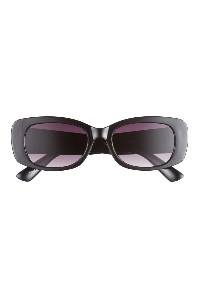 52mm Rectangular Sunglasses, Main, color, BLACK
