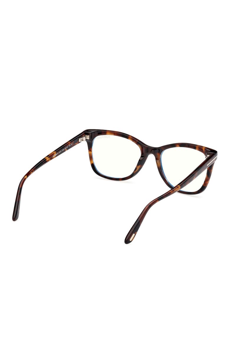 52mm Square Blue Light Blocking Glasses, Alternate, color, HAVANA ECO / T LOGO