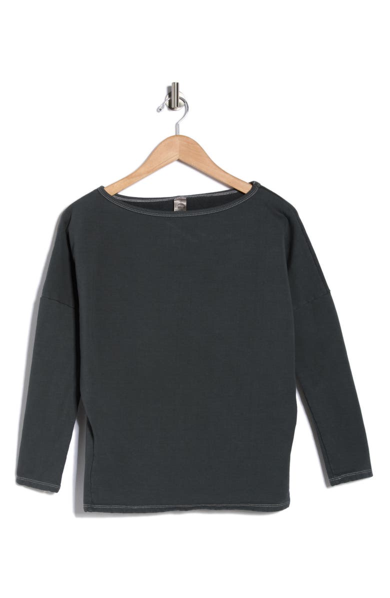GO COUTURE Boat Neck Dolman Sleeve Sweater, Main, color, Dark Dull Gray
