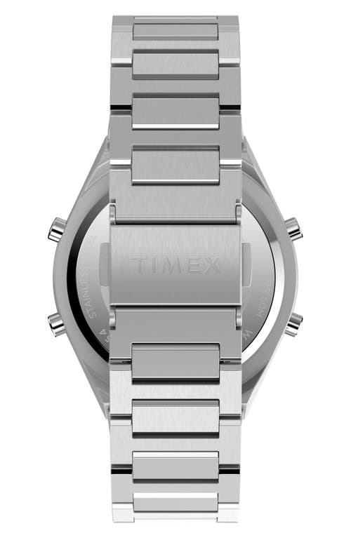 Timex ® Q  Continental Q80 Digital Bracelet Watch, 39mm In Silver