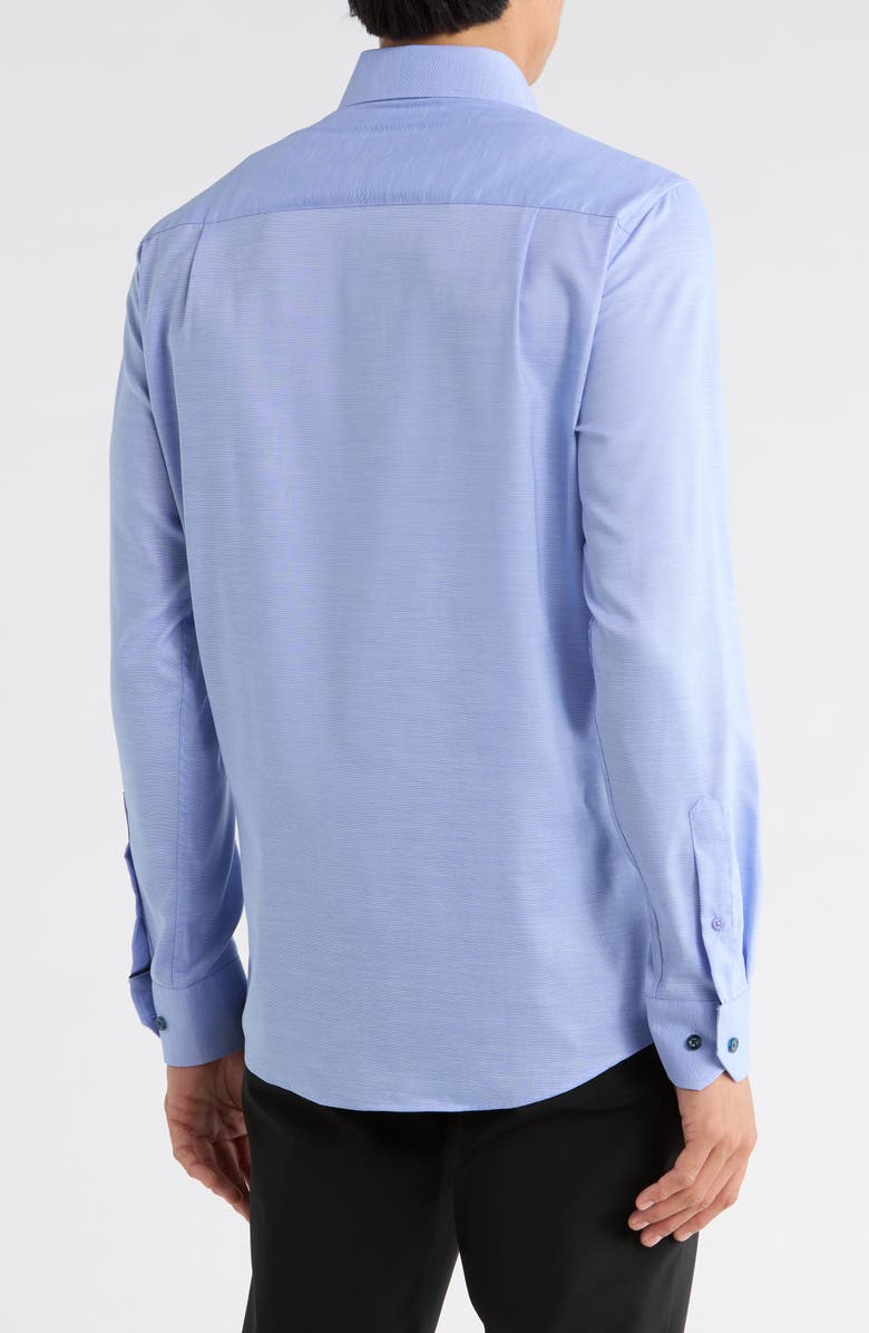 Duchamp Slim Fit Textured Stretch Cotton Dress Shirt, Alternate, color, Blue