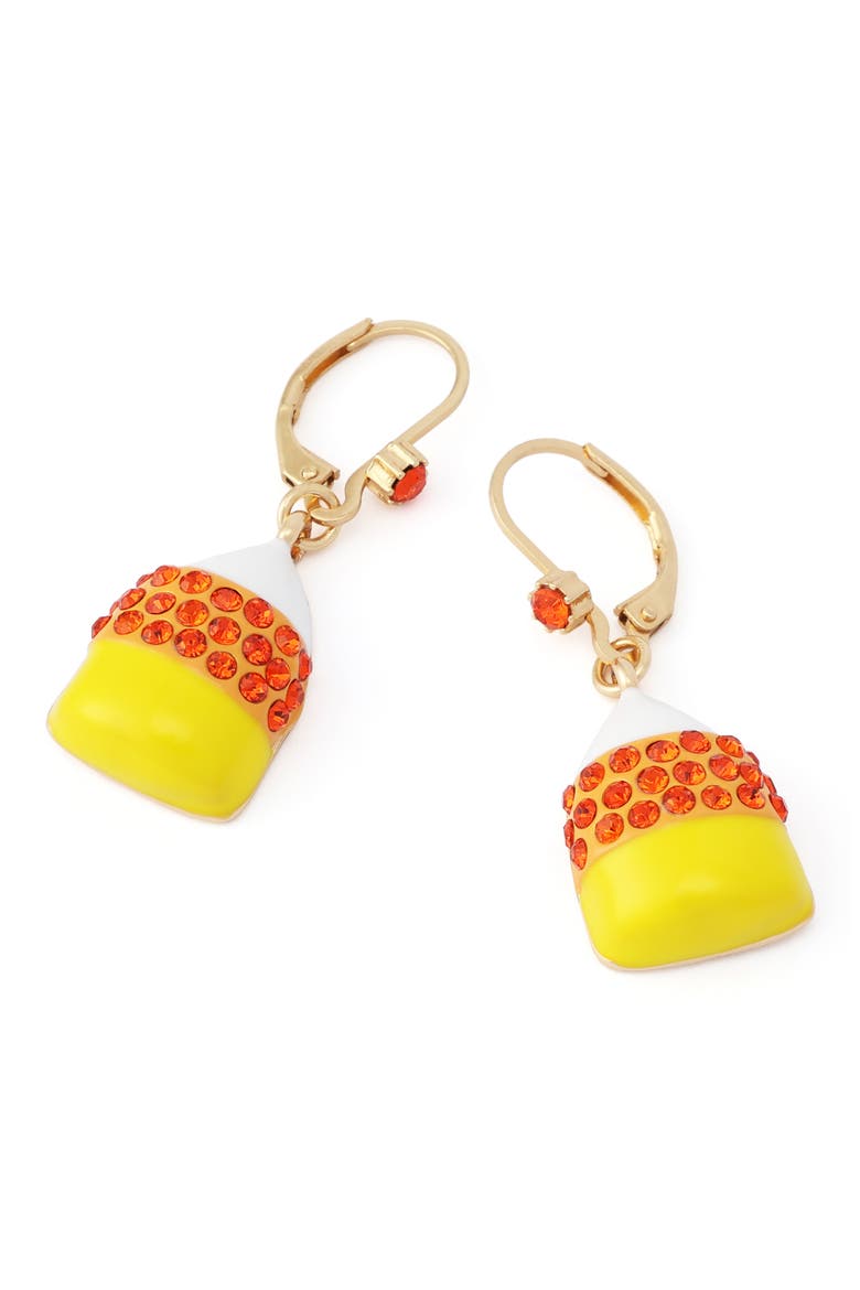Candy Corn Leverback Drop Earrings, Alternate, color, ORANGE