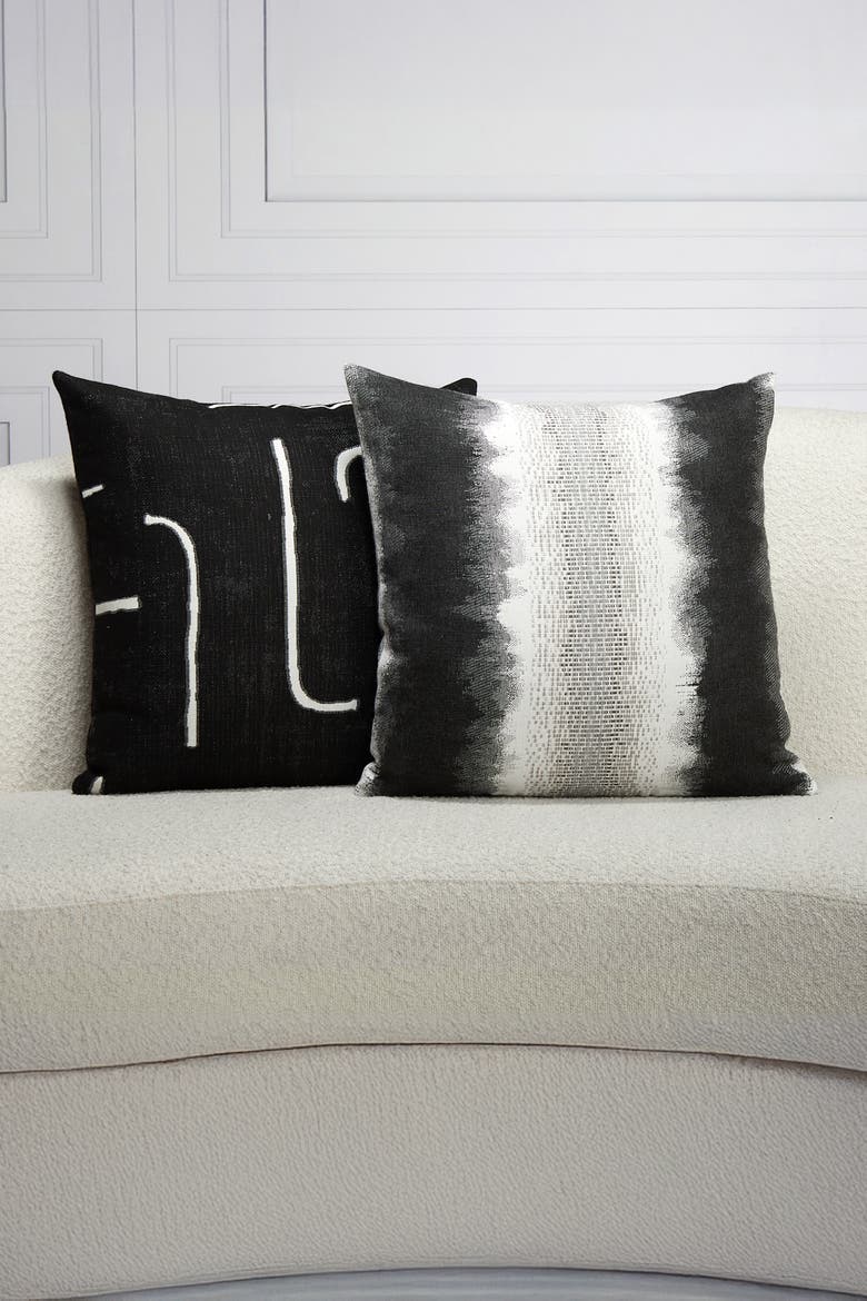 Instinct Indoor & Outdoor Woven Accent Pillow, Alternate, color, Ebony