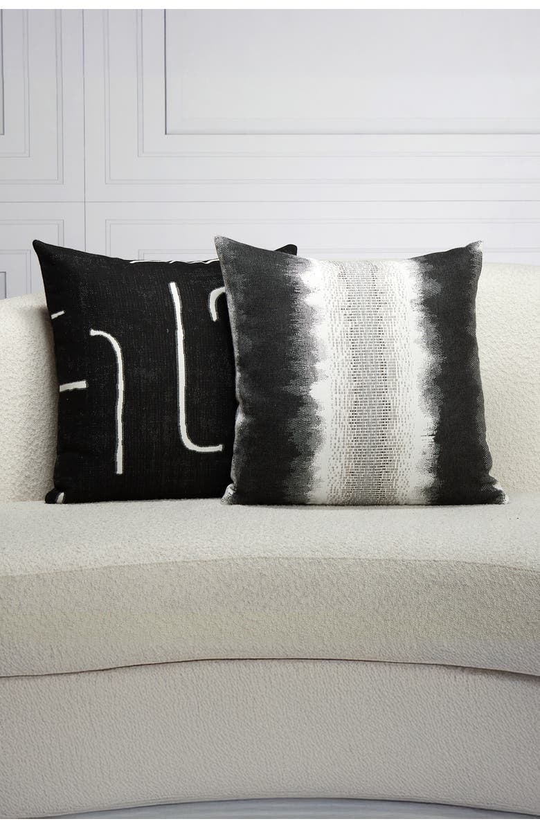 Elaine Smith Resilience with chenille accents Indoor & Outdoor Woven Accent Pillow, Alternate, color, Charcoal