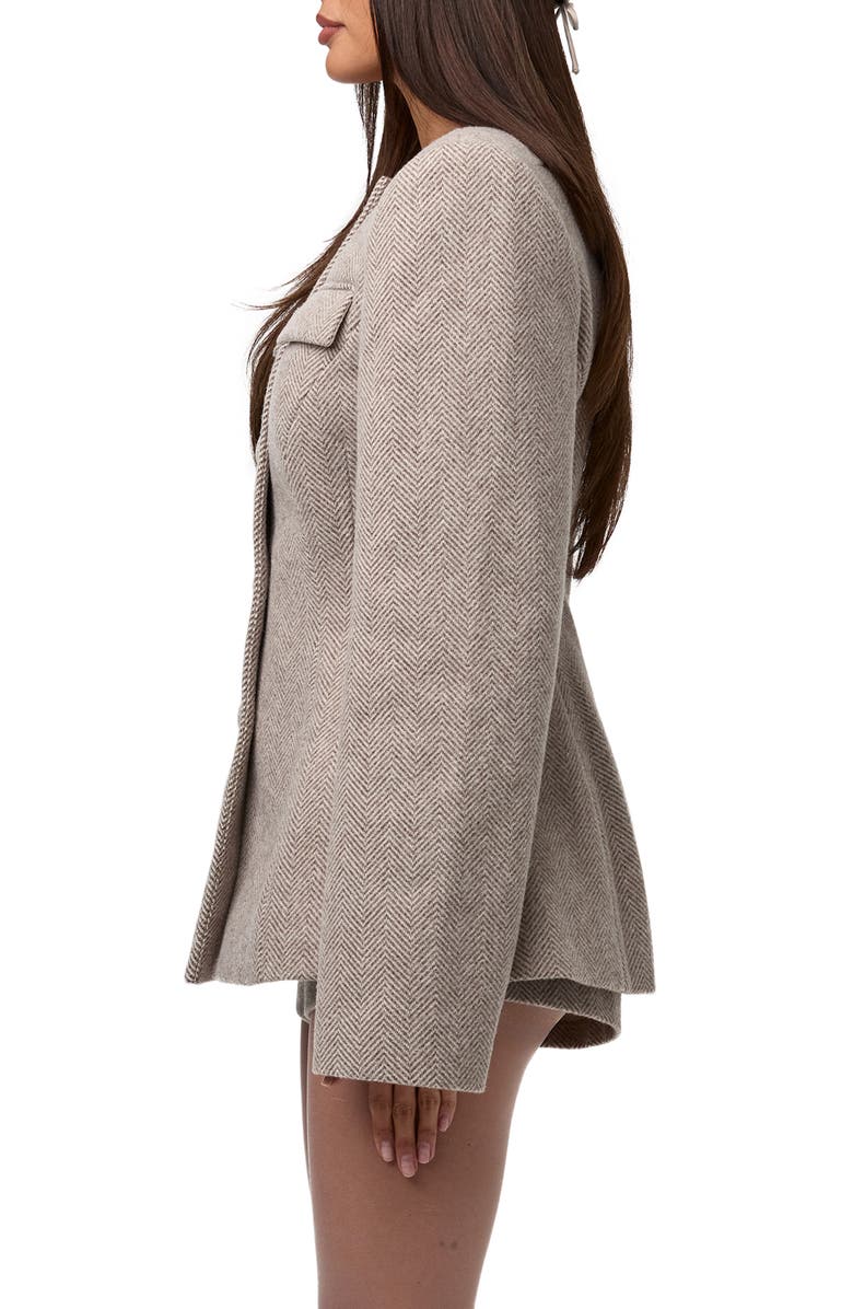 Naked Wardrobe Herringbone Blazer, Alternate, color, Taupe Chevron