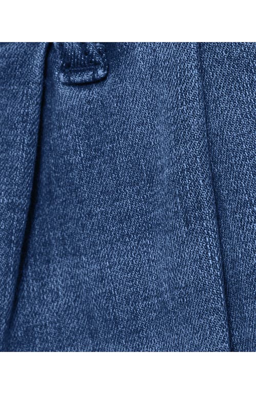 Lands' End Plus Size Denim Mid Rise Wide Leg Culotte Jeans In Blue