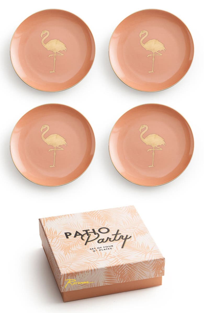 Rosanna Flamingo Appetizer Plates, Main, color, 