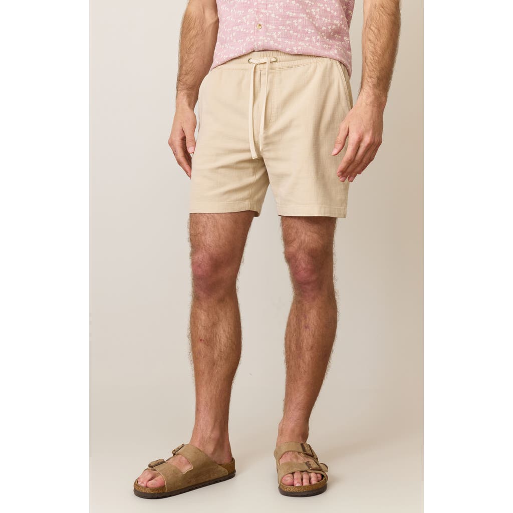 Marine Layer Saturday 6-inch Drawstring Beach Shorts In Neutral