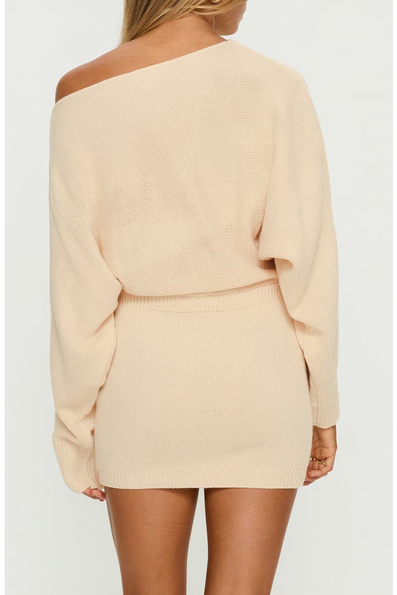 Bellamie Off the Shoulder Sweater Minidress, Alternate, color, CREAM