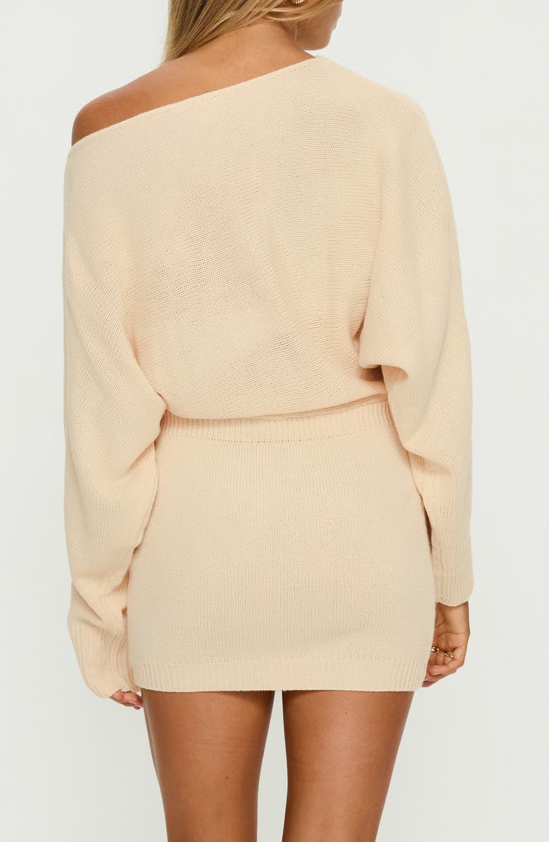 Princess Polly Bellamie Off the Shoulder Sweater Minidress, Alternate, color,