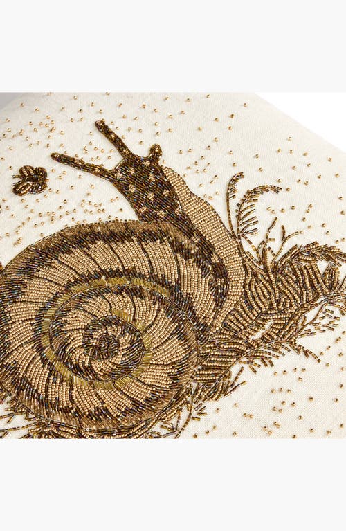 Jonathan Adler Botanist Snail Beaded Pillow In White