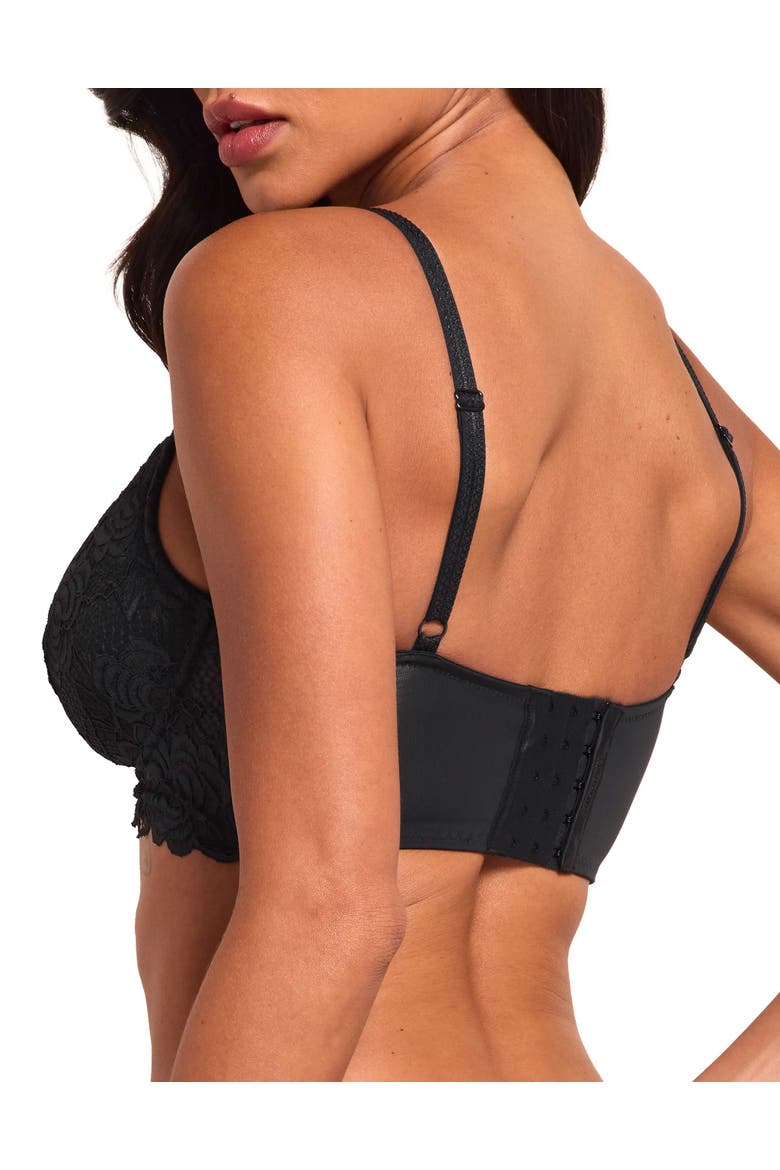 Laurelyne Push Up Plunge Bra, Alternate, color, Black