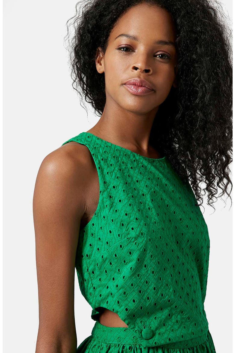 Embroidered Pinafore Dress, Alternate, color, GREEN