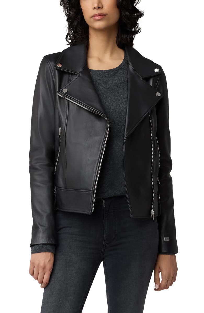 Soia & Kyo Ryder Leather Moto Jacket with Removable Bib, Alternate, color,
