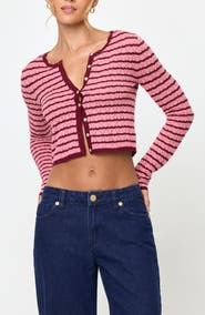 LSPACE Rosalie Striped Pointelle Cardigan