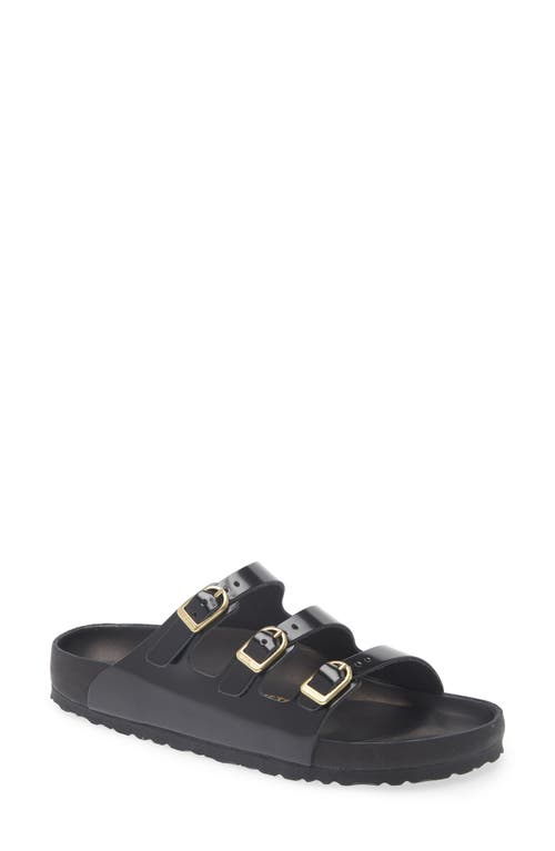 Birkenstock Florida Dbuckle Exquisite Shine In Black