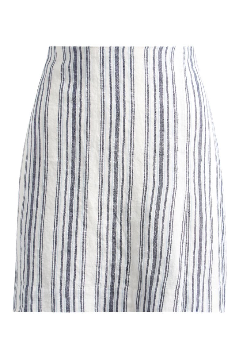 Stripe Linen Skirt, Main, color, LIGHTHOUSE