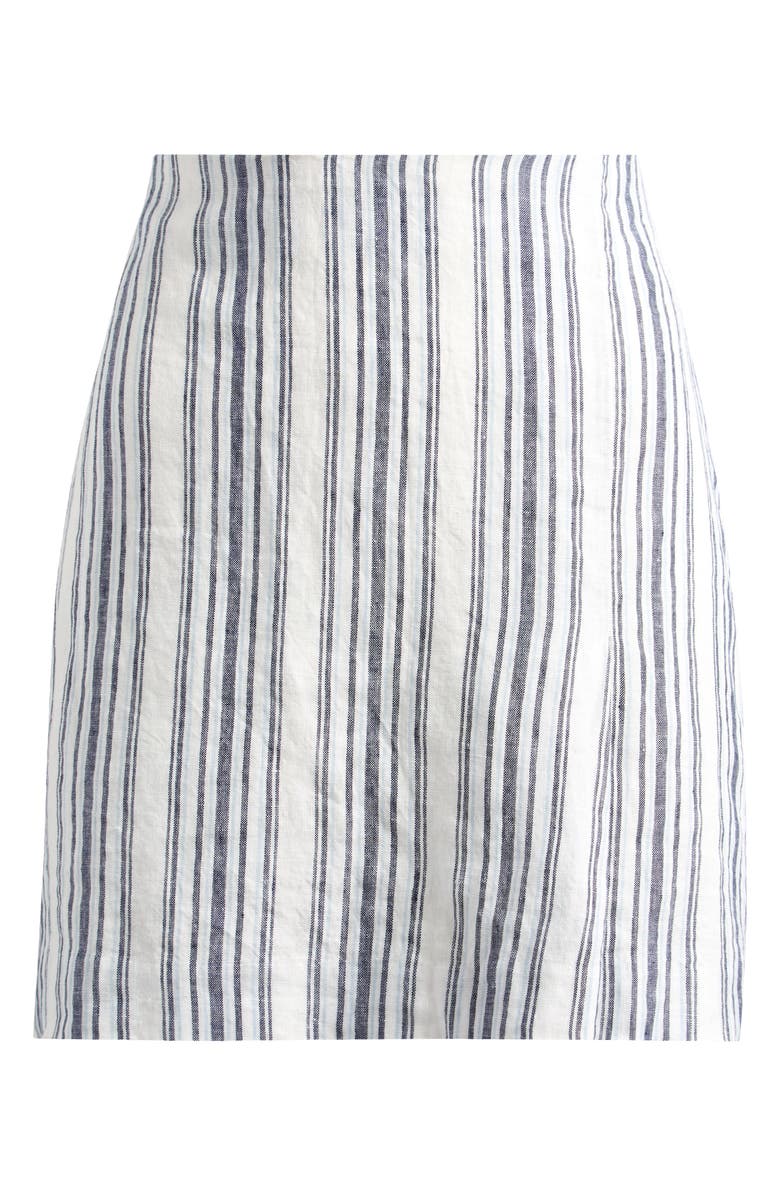 Madewell Stripe Linen Skirt, Main, color, Lighthouse