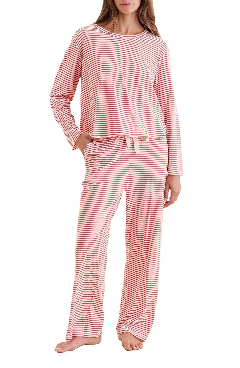 Papinelle Jada Stripe Organic Cotton Pajama Pants, Alternate, color, 