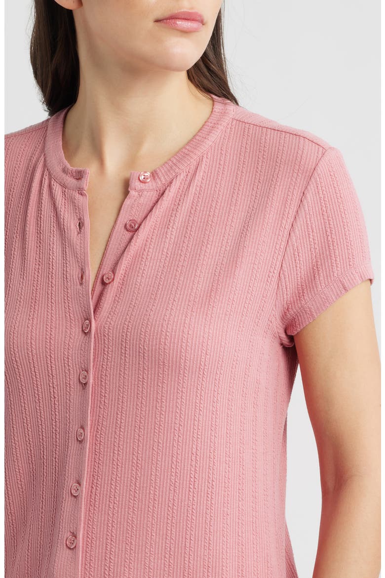 Ribbed Buttoned Shirt, Alternate, color, BLUSH