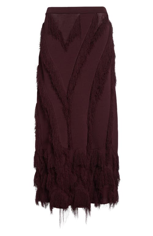 Ulla Johnson Astrid Macrame Fringe Knit Maxi Skirt In Brown