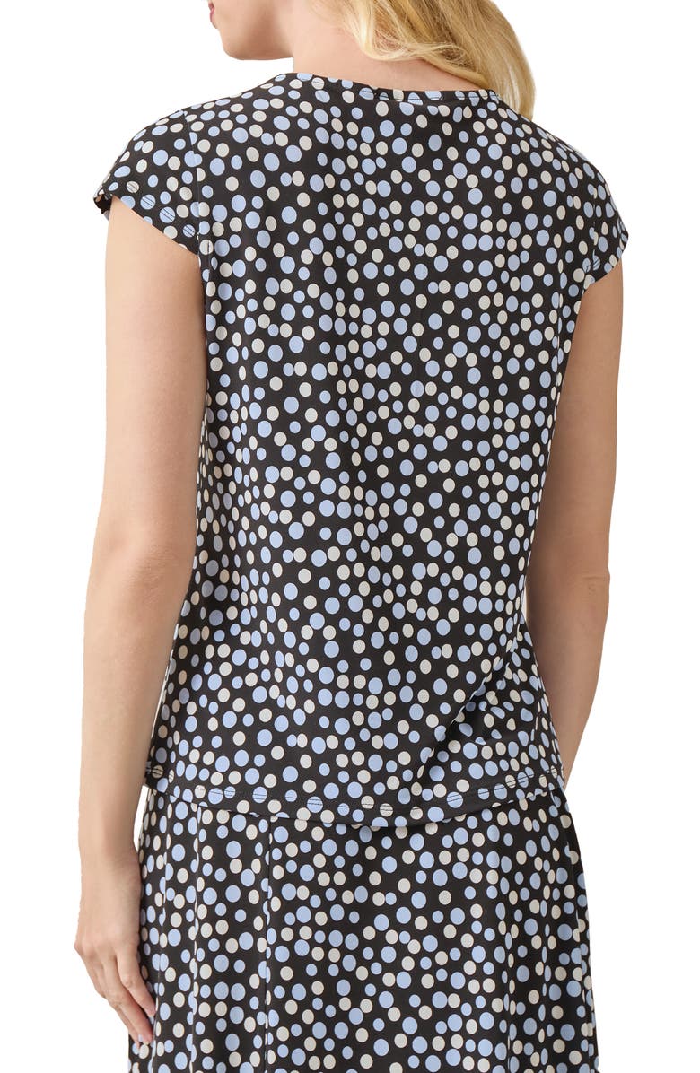 KASPER Polka Dot Cowl Neck Cap Sleeve Top, Alternate, color, 