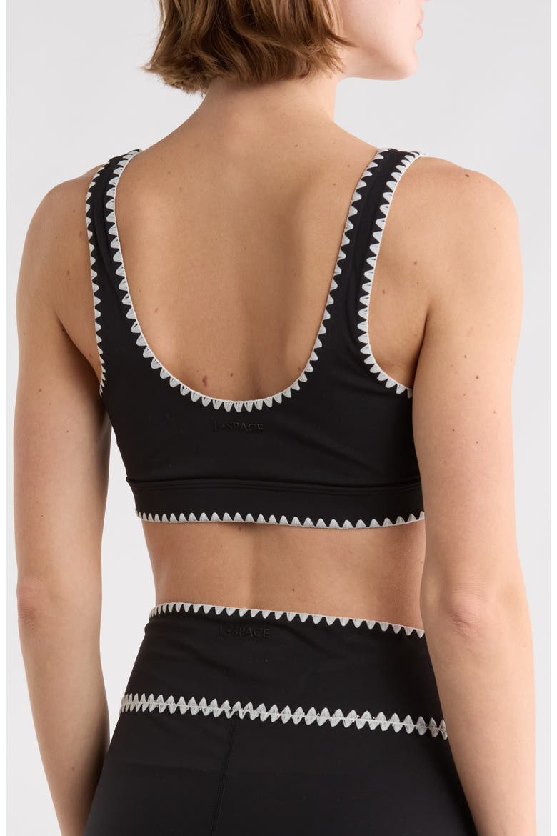 Heartbreaker Whipstitch Trim Sports Bra, Alternate, color, BLACK