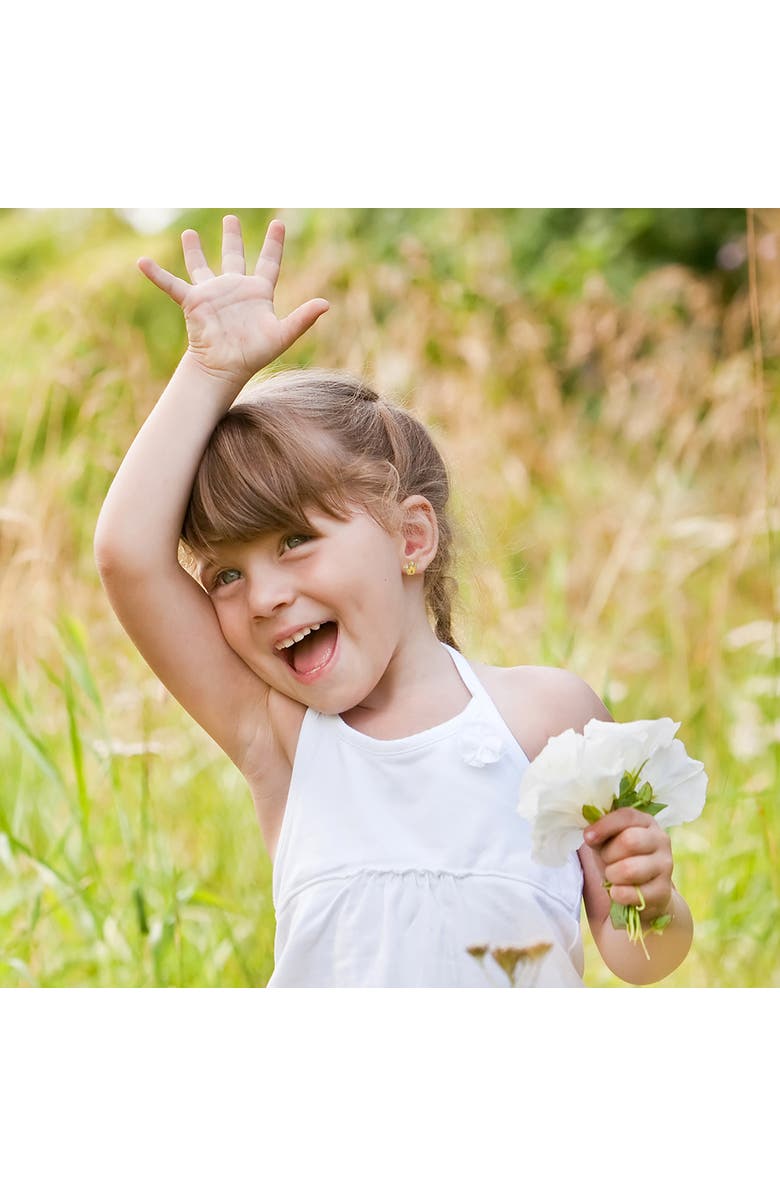 In Season Jewelry 14k 3 Point Cubic Zirconia Crown Earrings, Alternate, color, Gold