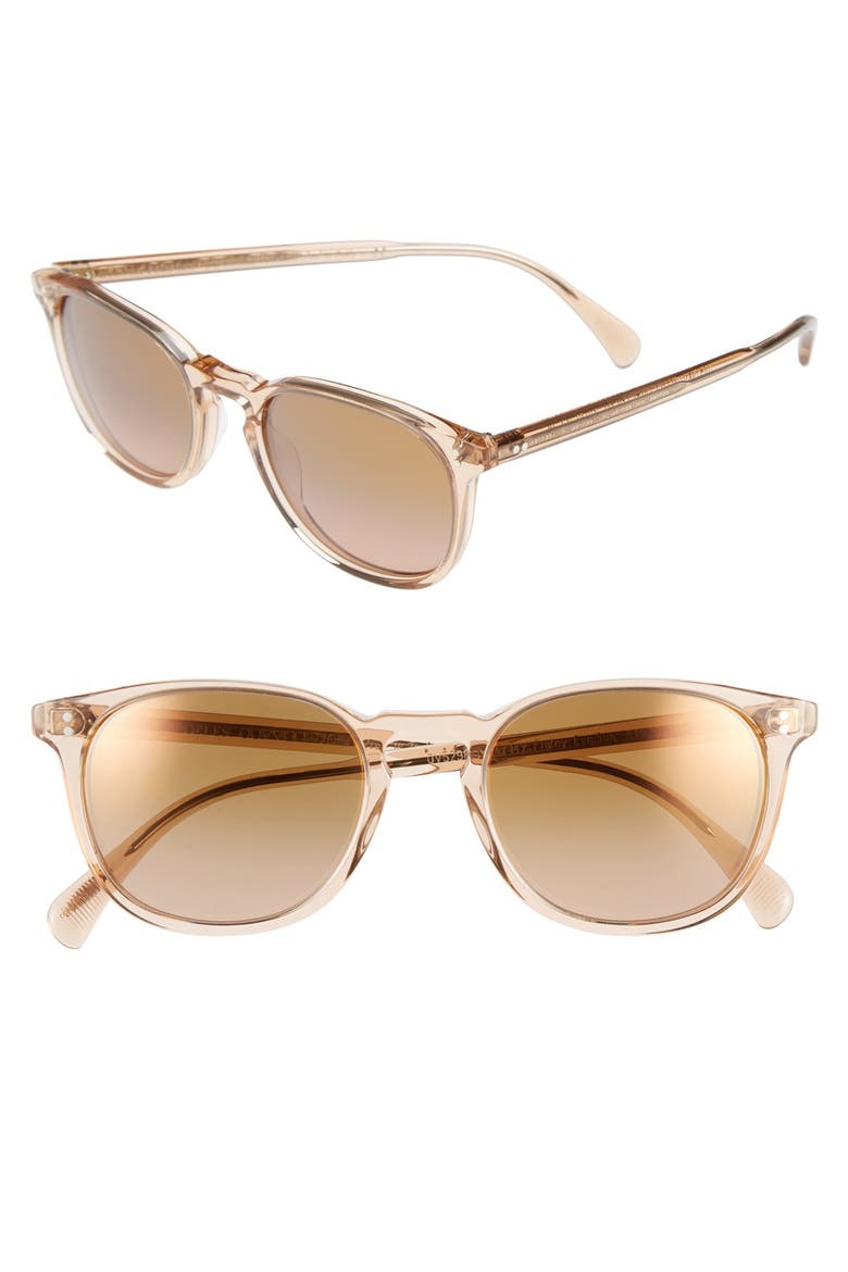 'Finley' 51mm Retro Sunglasses, Main, color, PINK/ ROSE MIRROR