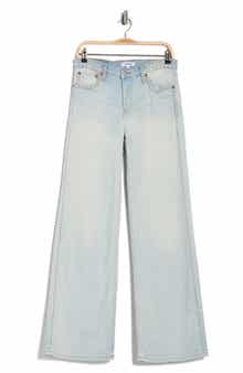 Re/Done Studded Mid Rise Wide Leg Jeans