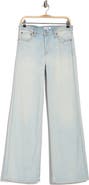 Re/Done Studded Mid Rise Wide Leg Jeans