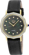 GV2 Spello II Diamond Dial Leather Strap Watch, 36mm