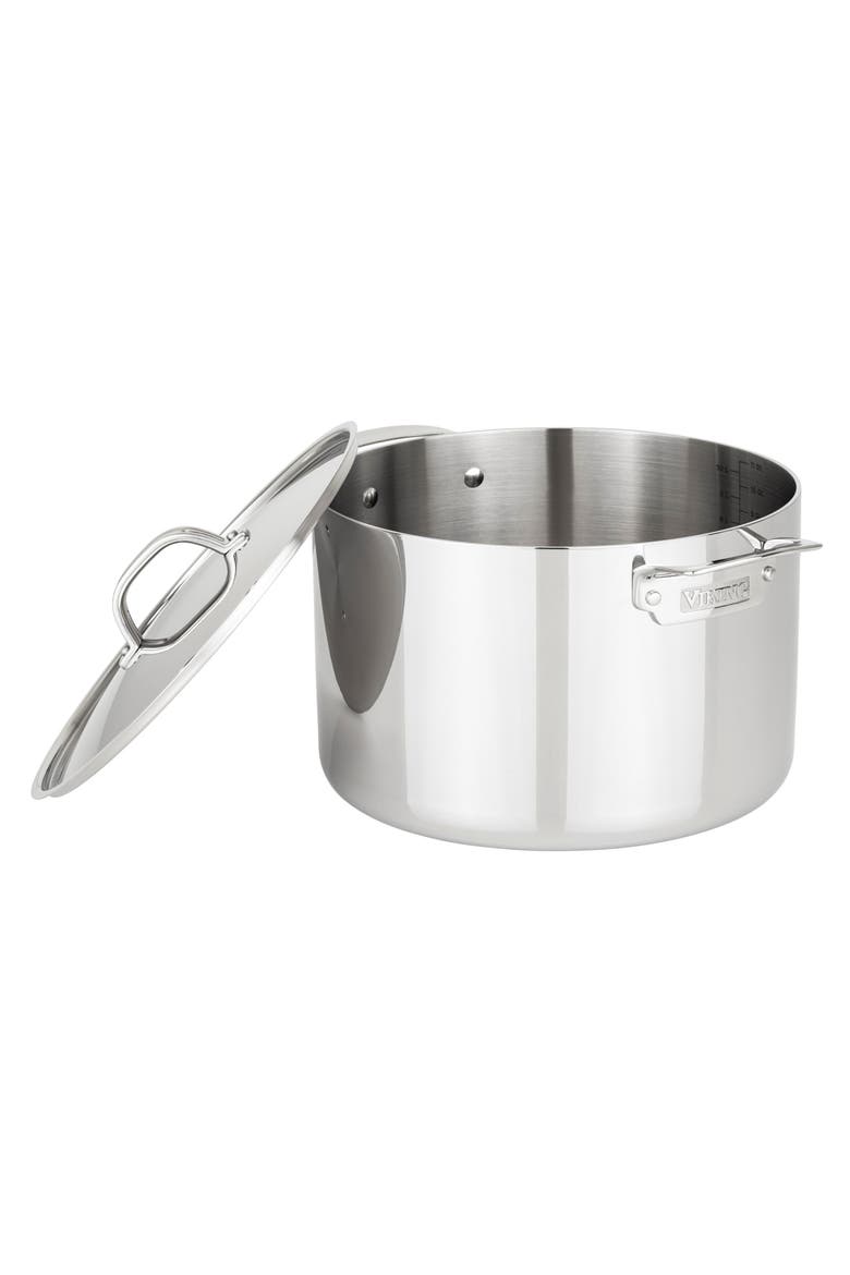 3-Ply 12 Quart Mirror Finish Stainless Steel Stock Pot with Metal Lid, Alternate, color, NO COLOR