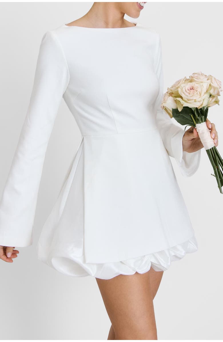 Six Stories Isla Split Sleeve Bubble Hem Mini Dress, Alternate, color, 