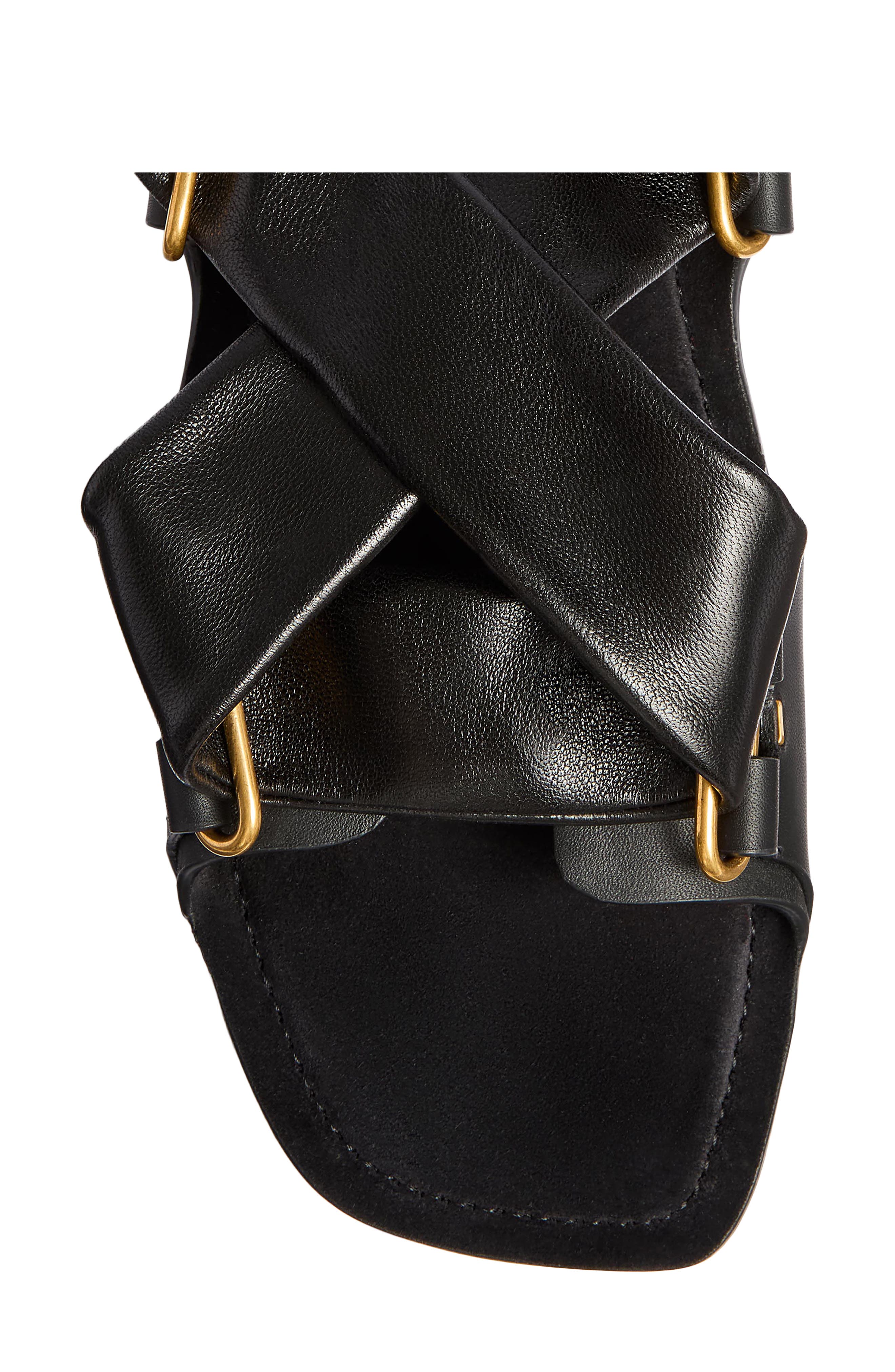 Khaite Boden Ankle Tie Sandal, Alternate, color, Black