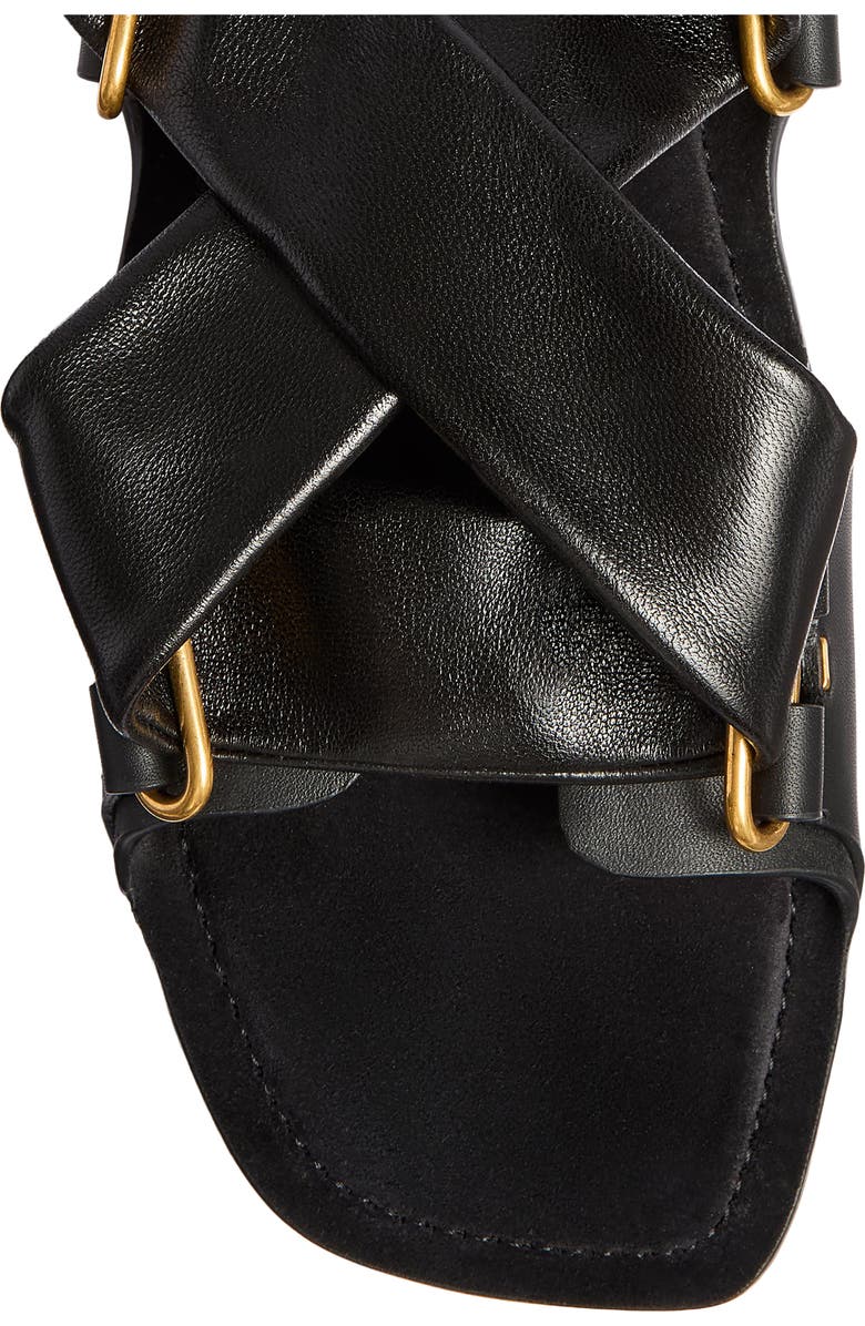 Khaite Boden Ankle Tie Sandal, Alternate, color, Black