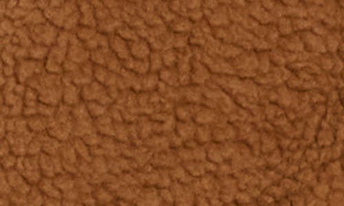 Rdi Flower Appliqué Faux Shearling Zip Jacket In Brown