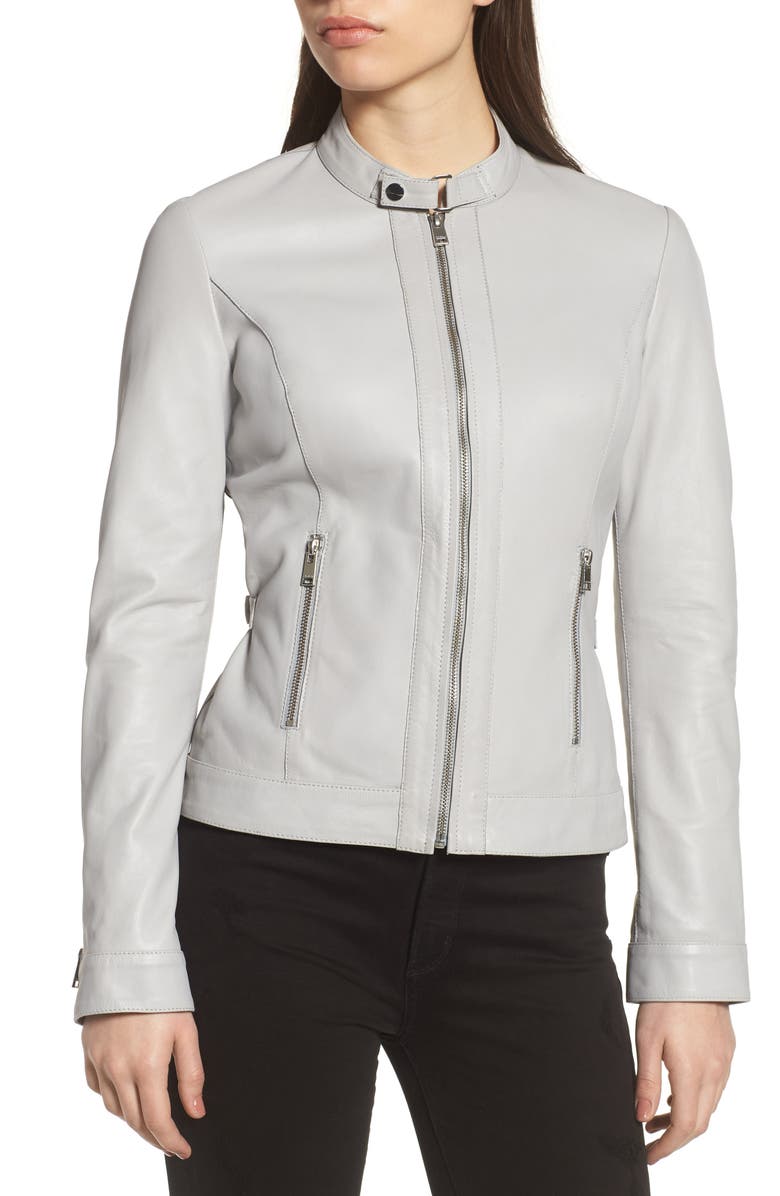 LAMARQUE Lambskin Leather Biker Jacket, Alternate, color,