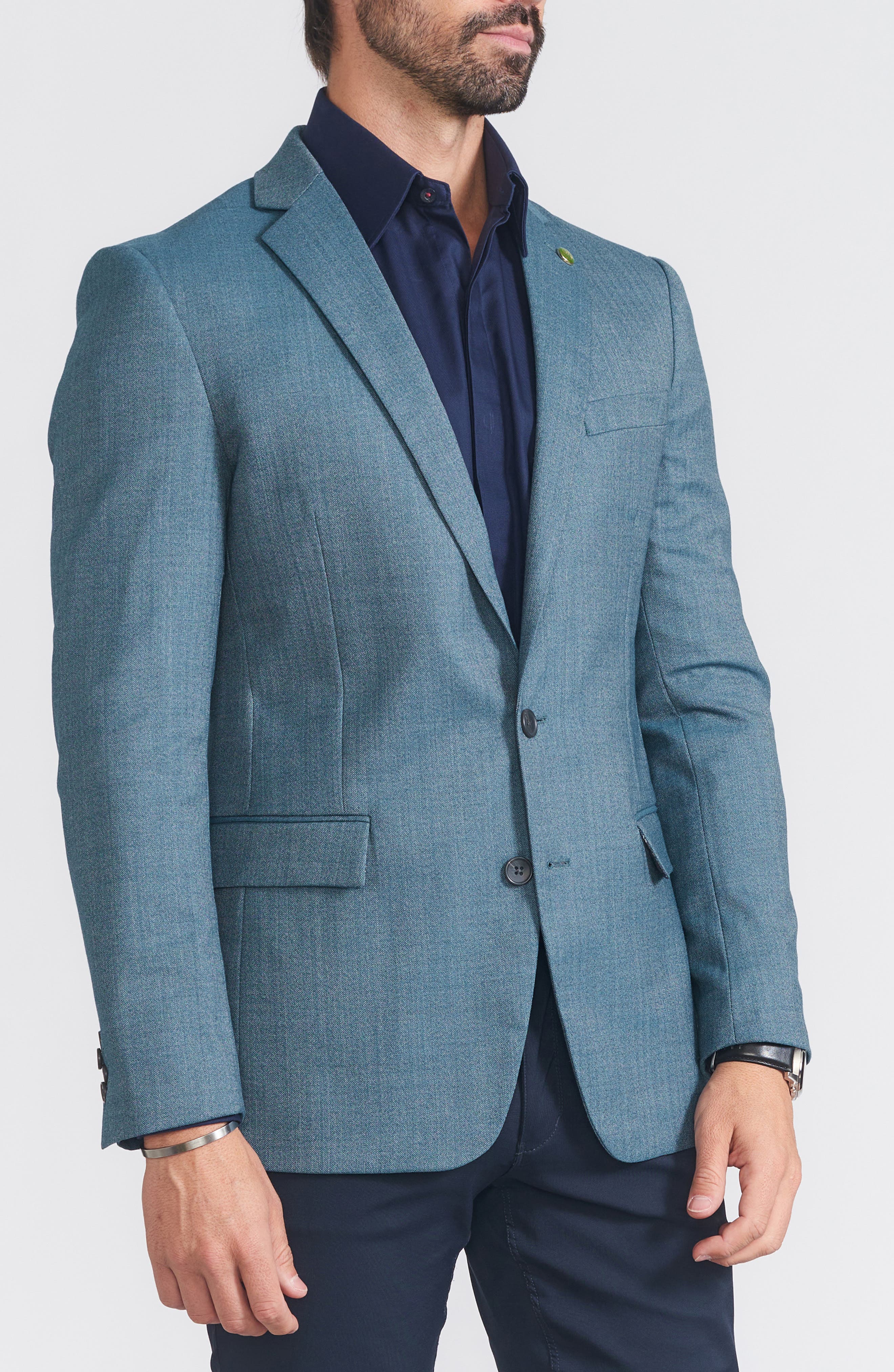 CRICKETEER Herringbone Print Wool Blend Sport Coat