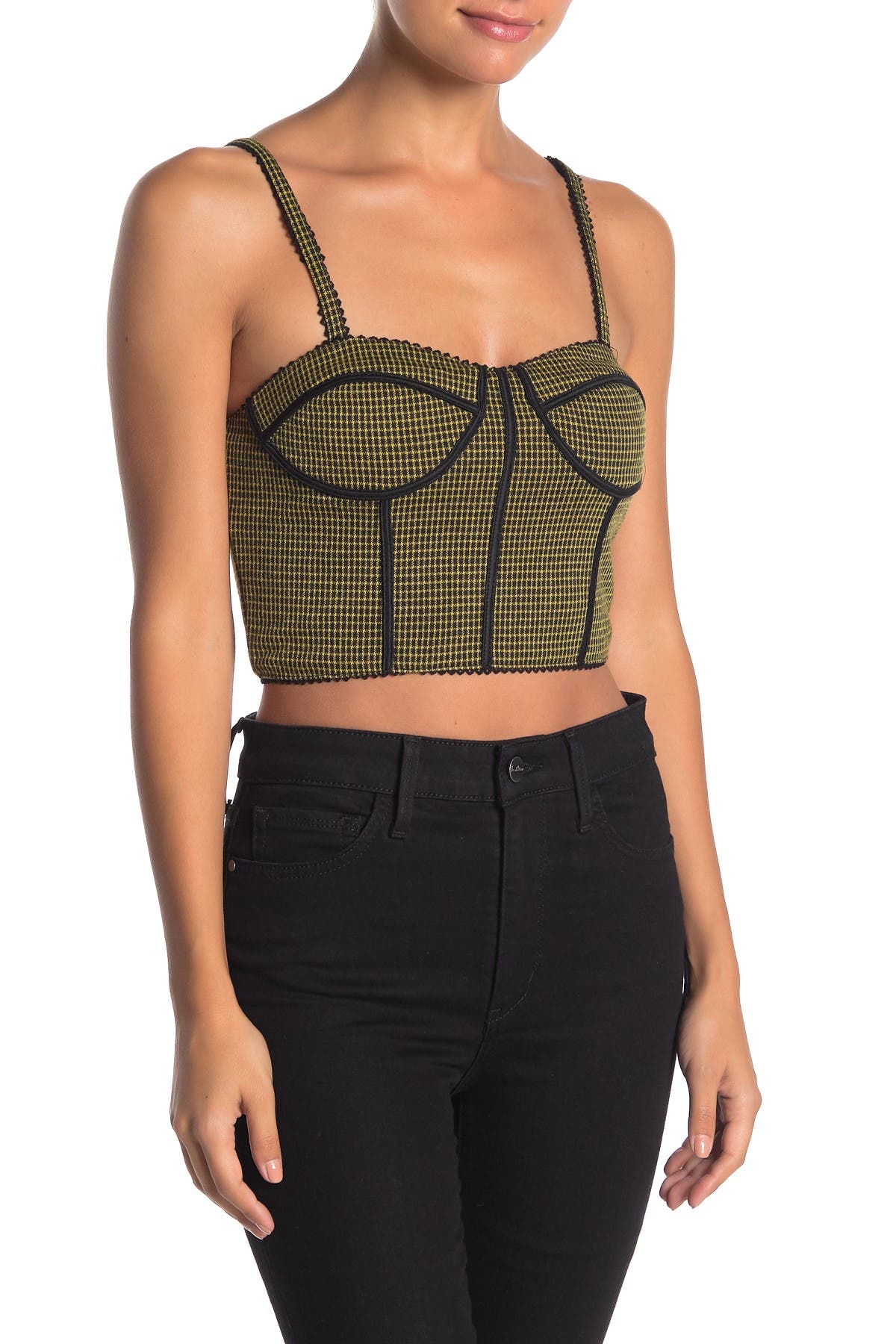 HONEY PUNCH Check Pipe Bustier (Women) | Nordstromrack