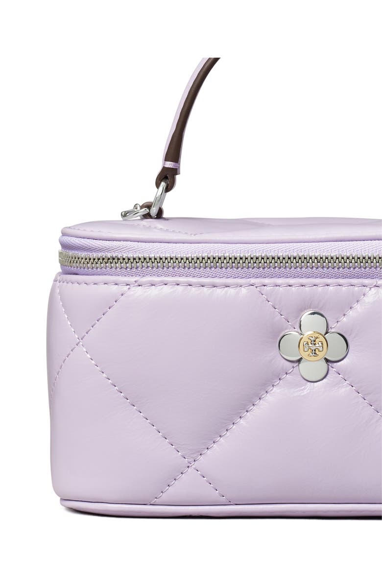 Tory Burch Kira Clover Diamond Quilted Leather Vanity Train Case, Alternate, color, 