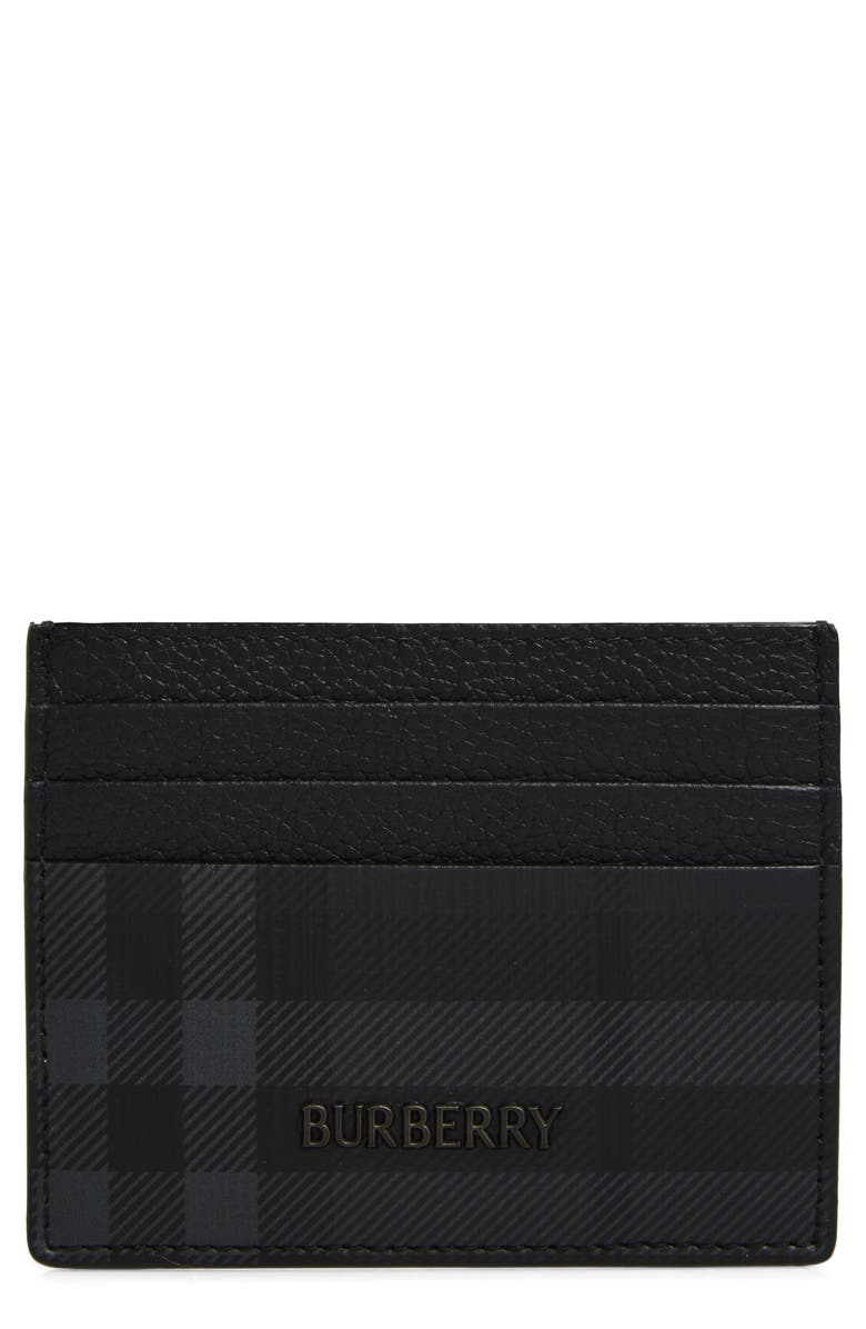 Burberry Sandon Check Tall Card Case, Main, color, Iron