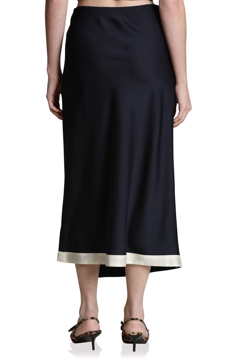 Asymmetric Faux Wrap Midi Skirt, Alternate, color, NAVY