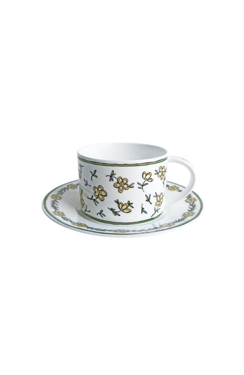 Twig New York Heritage Daisy Chain Cup and Saucer, Main, color, Multi