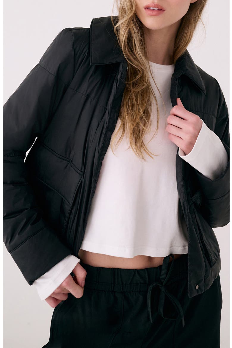 Dani Water Repellent Insulated Crop Jacket, Main, color, BLACK