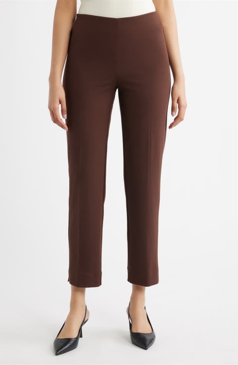 Hollywood Waist Straight Leg Ankle Pull-On Pants (Regular & Petite)