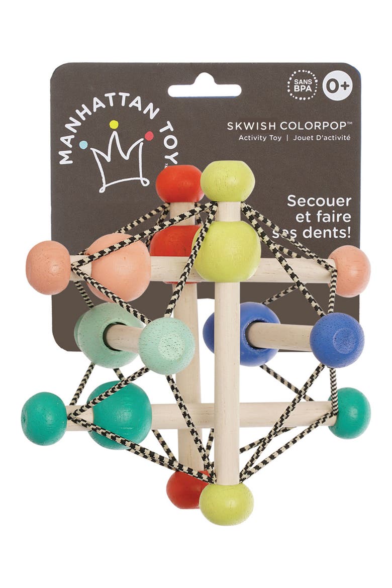 Skwish Colorpop Teether & Rattle Activity Toy, Alternate, color, MULTI-COLOR