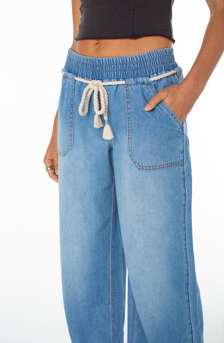 Roxy Paddle On Drawstring Denim Pants, Alternate, color, Stranded